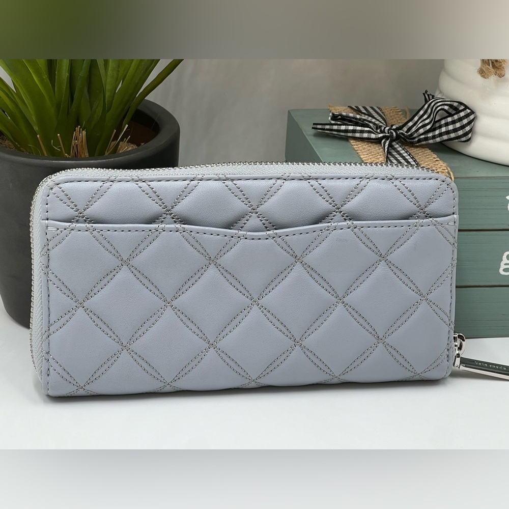 Kate Spade Natalia Large Continental Wallet in quilted leather in Brushed Steel - Picture 3 of 6